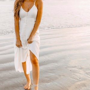 cream maxi dress